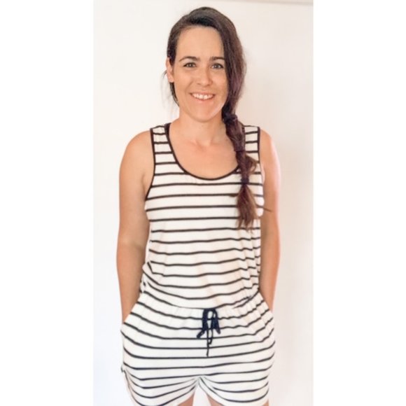Black and White Striped Romper - Picture 2 of 2